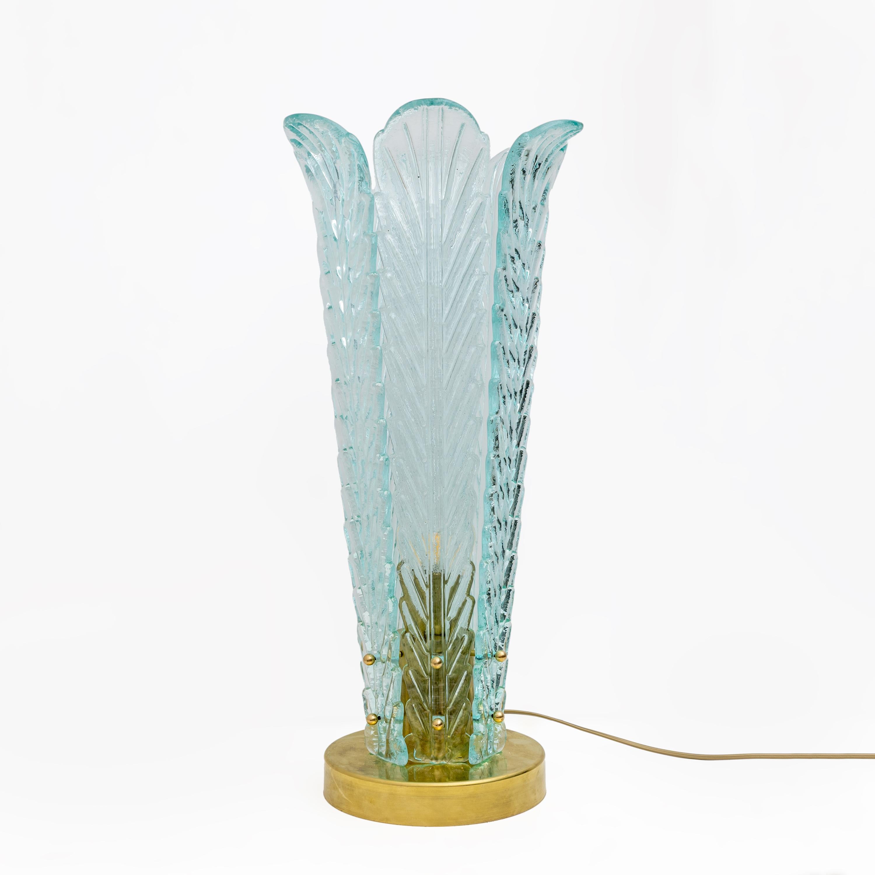 Lámparas de sobremesa de latón y cristal de Murano de mediados de siglo en Bueno estado para la venta en Puglia, Puglia