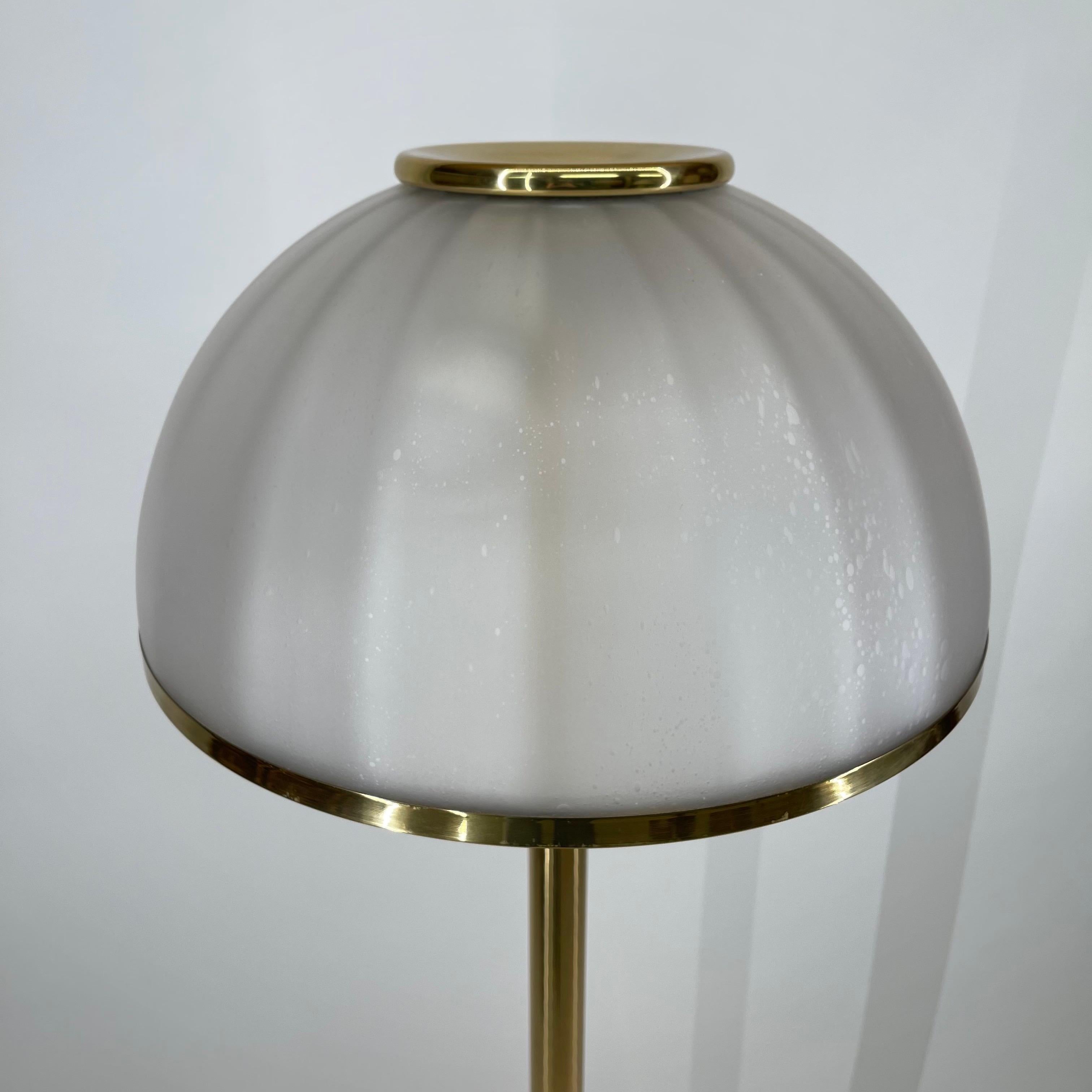 Mid-Century Modern Brass and Mushroom Floor Lamp by Fabbiani, Italy 1976  2
