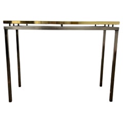 Tavolo consolle in ottone e acciaio del Mid Century Modern