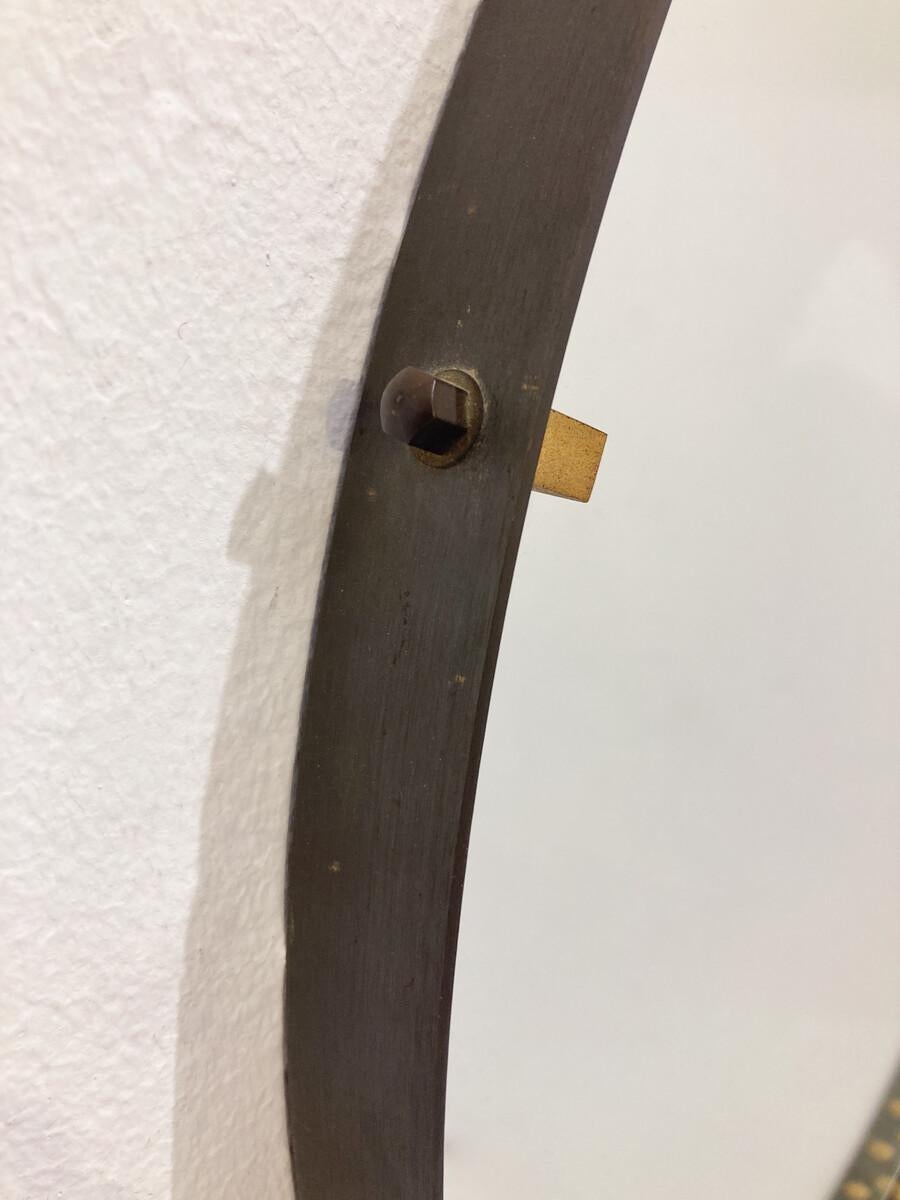 Fin du 20e siècle Miroir en forme de goutte en laiton et acier, Italie, 1970 en vente