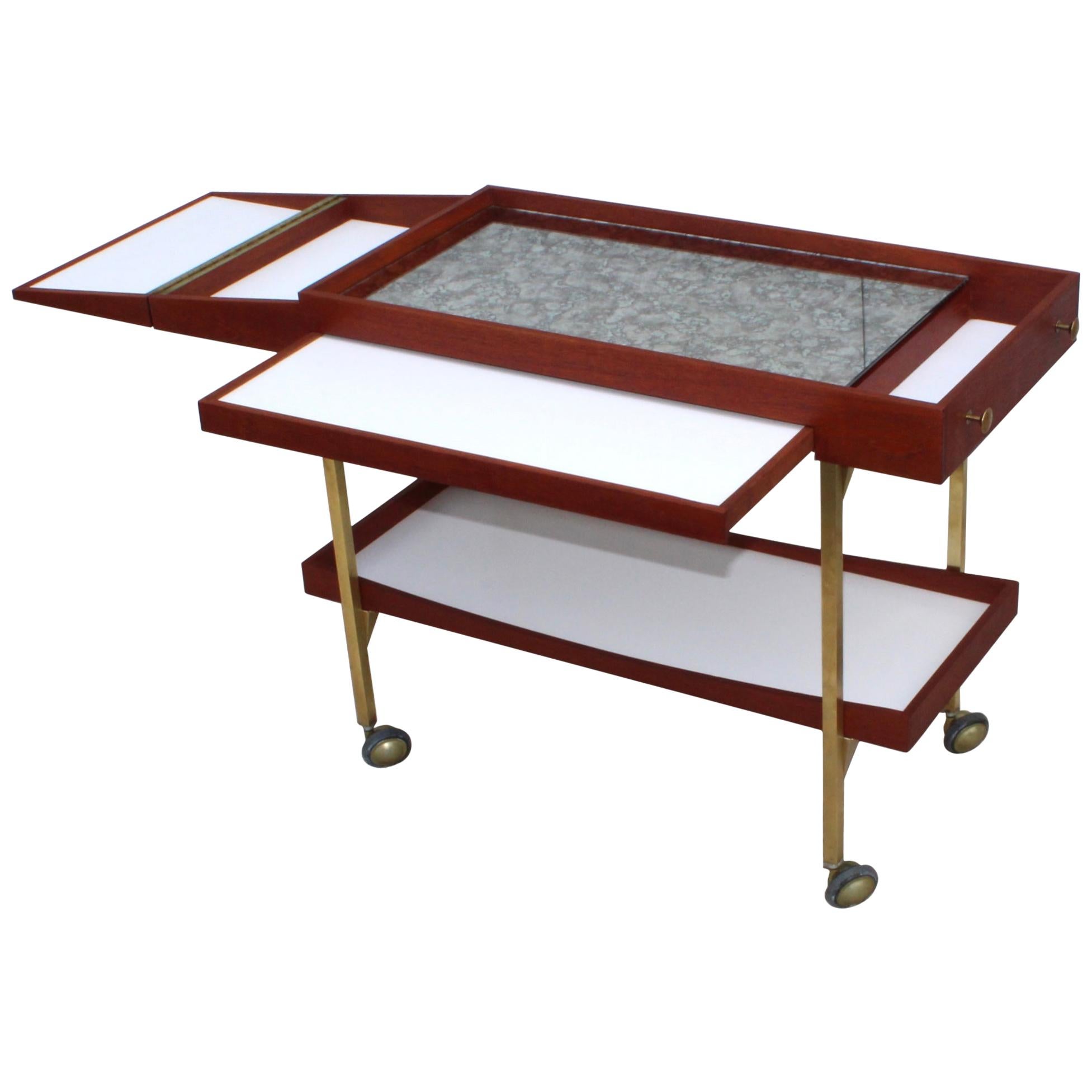 MidCentury Modern Expandable Walnut Bar Cart and by Jack