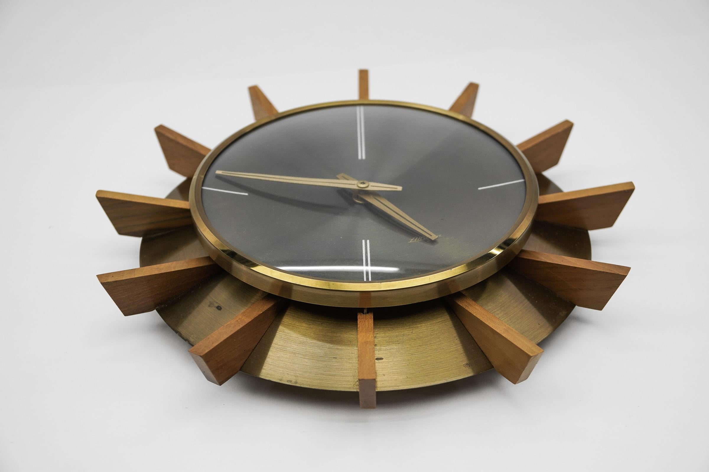 modern brass wall clock