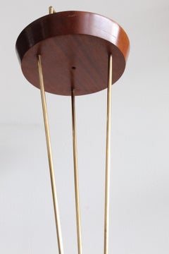 Mid-Century Modern Brass and Wood Tripod Ashtray Stand