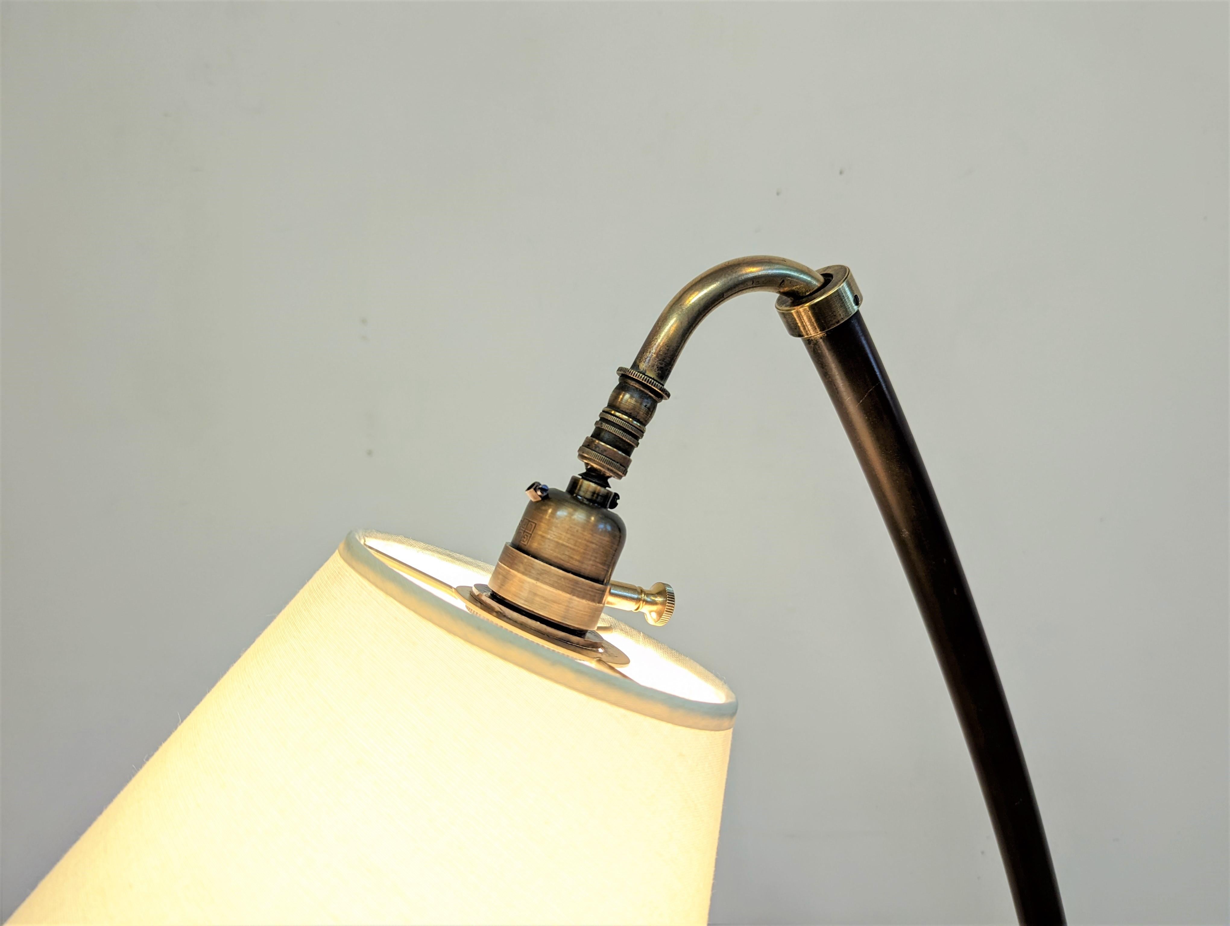 American Mid-Century Modern Brass Articulating Floor Lamp