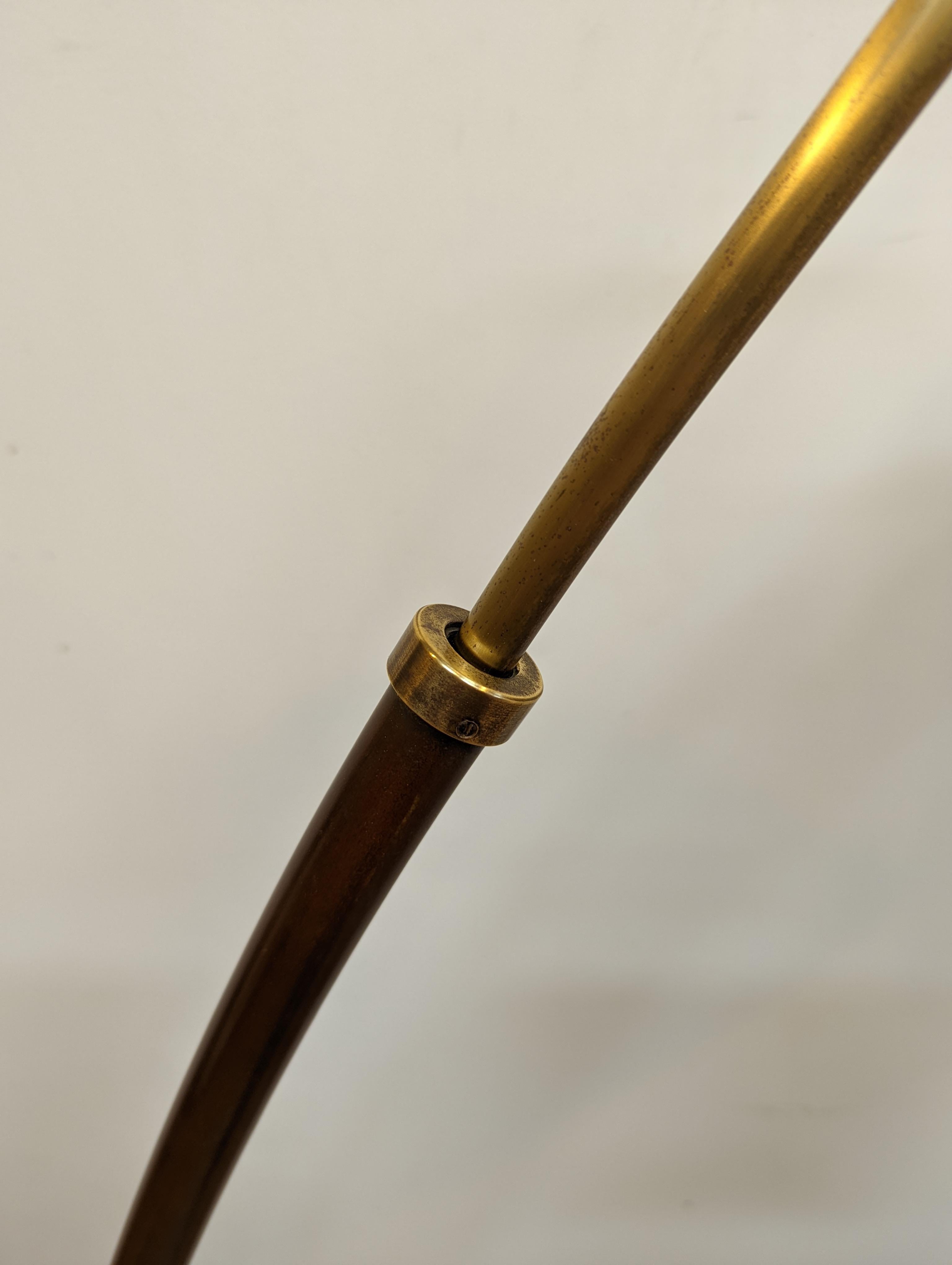 Mid-Century Modern Brass Articulating Floor Lamp 1