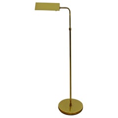Mid-Century Modern Brass Articulating Reading Floor Lamp by Koch 
Lowy 1970s