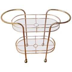 Mid-Century Modern Brass Bar Cart