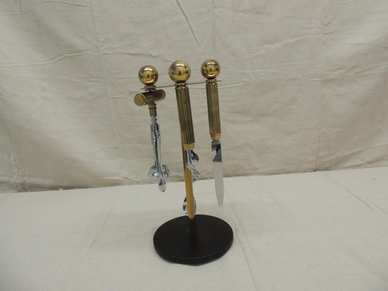 MidCentury Modern Brass Bar Set at 1stDibs