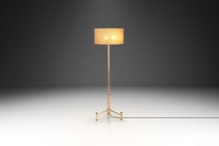 Mid-Century Modern Brass Base Floor Lamp, Europe circa 1950s
