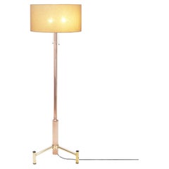 Mid-Century Modern Brass Base Floor Lamp, Europe circa 1950s