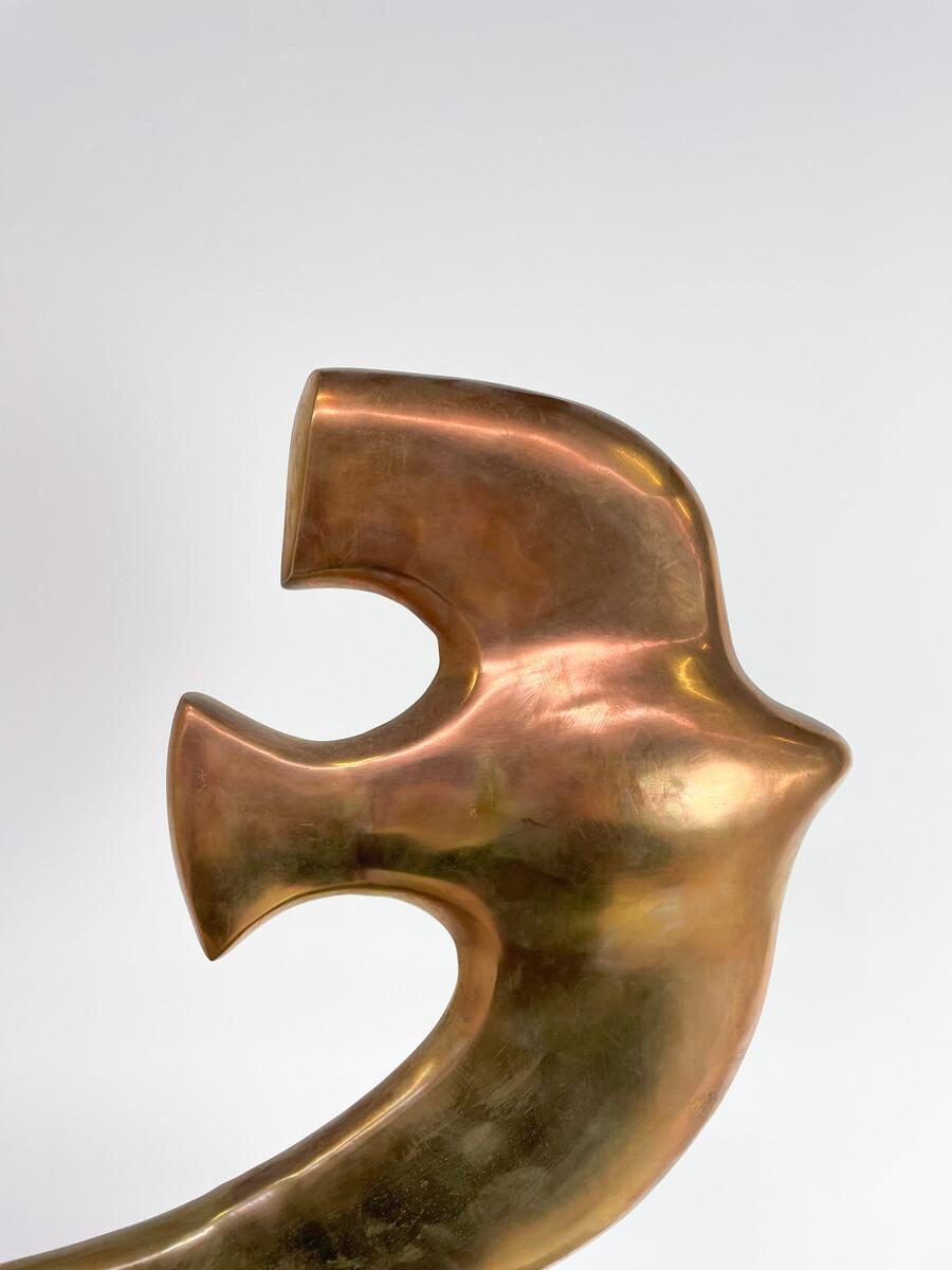 Unknown Mid-Century Modern Brass Bird Sculpture, 1970s