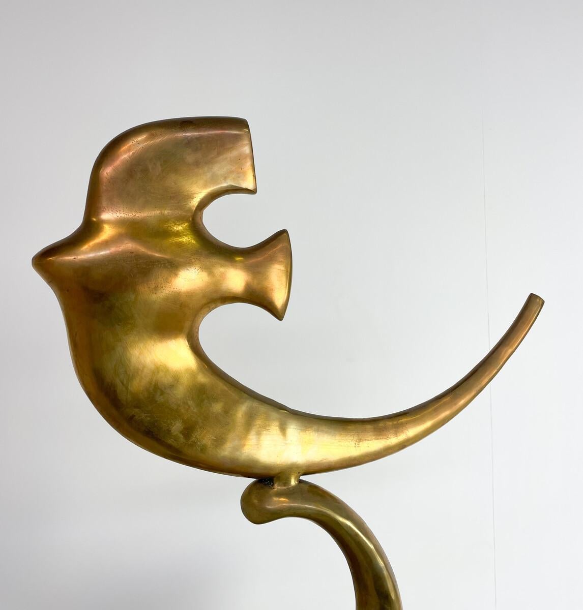 Mid-Century Modern Brass Bird Sculpture, 1970s 2