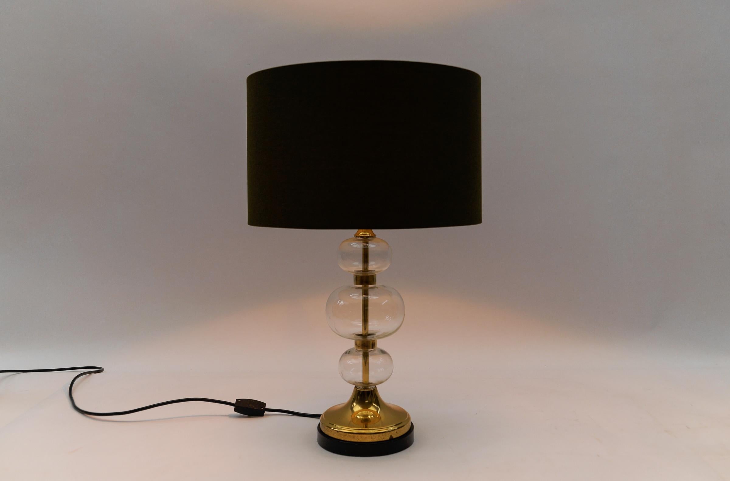 Mid Century Modern Brass & Bubble Glass Table Lamp Base, 1960s Germany  Dimensio In Good Condition For Sale In Nürnberg, Bayern
