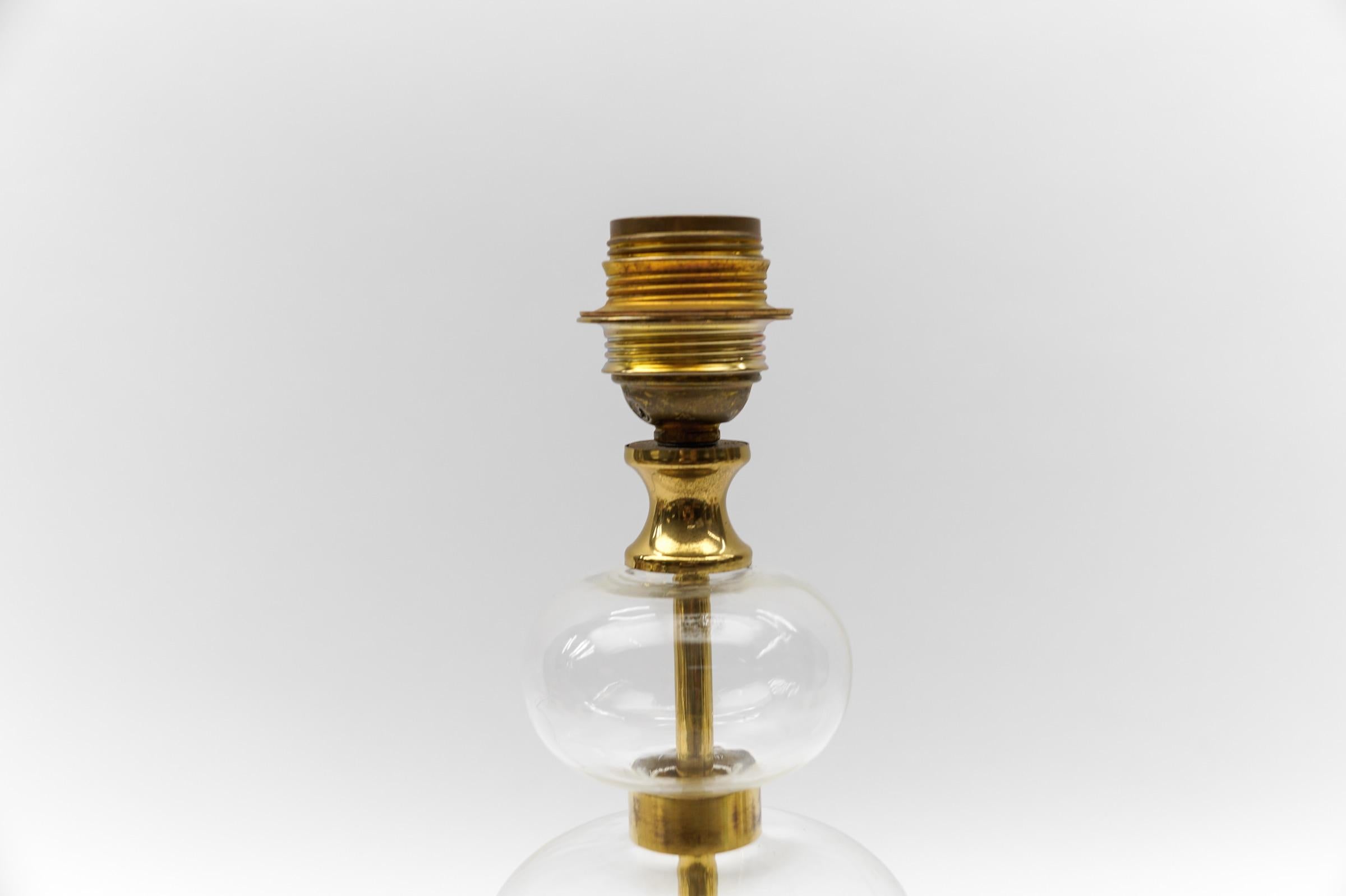 Mid Century Modern Brass & Bubble Glass Table Lamp Base, 1960s Germany  Dimensio For Sale 3