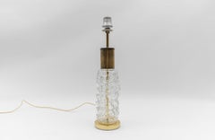 Mid Century Modern Brass & Bubble Glass Table Lamp Base, 1960s Germany