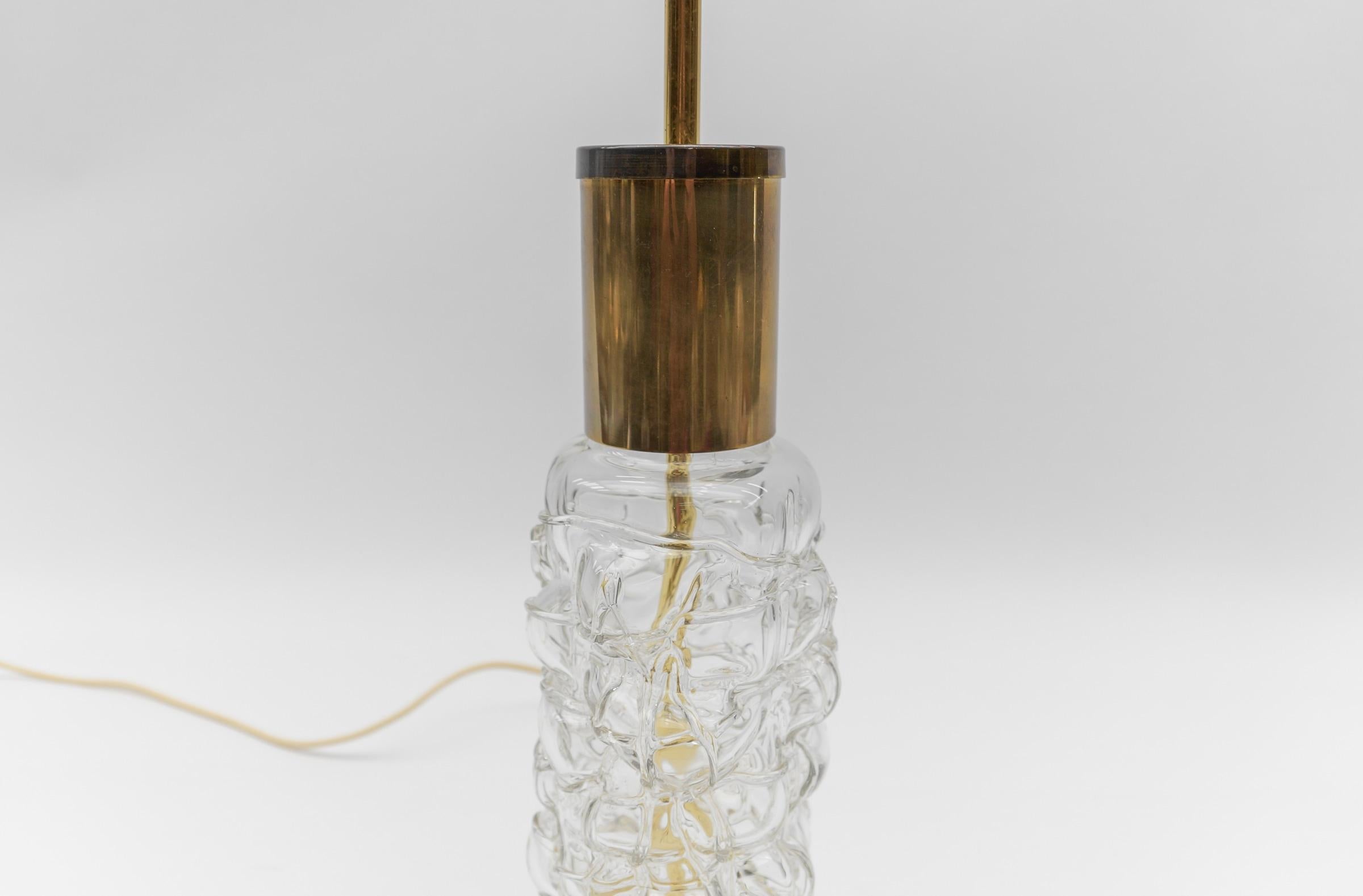 Mid Century Modern Brass & Bubble Glass Table Lamp Base, 1960s Germany In Good Condition For Sale In Nürnberg, Bayern