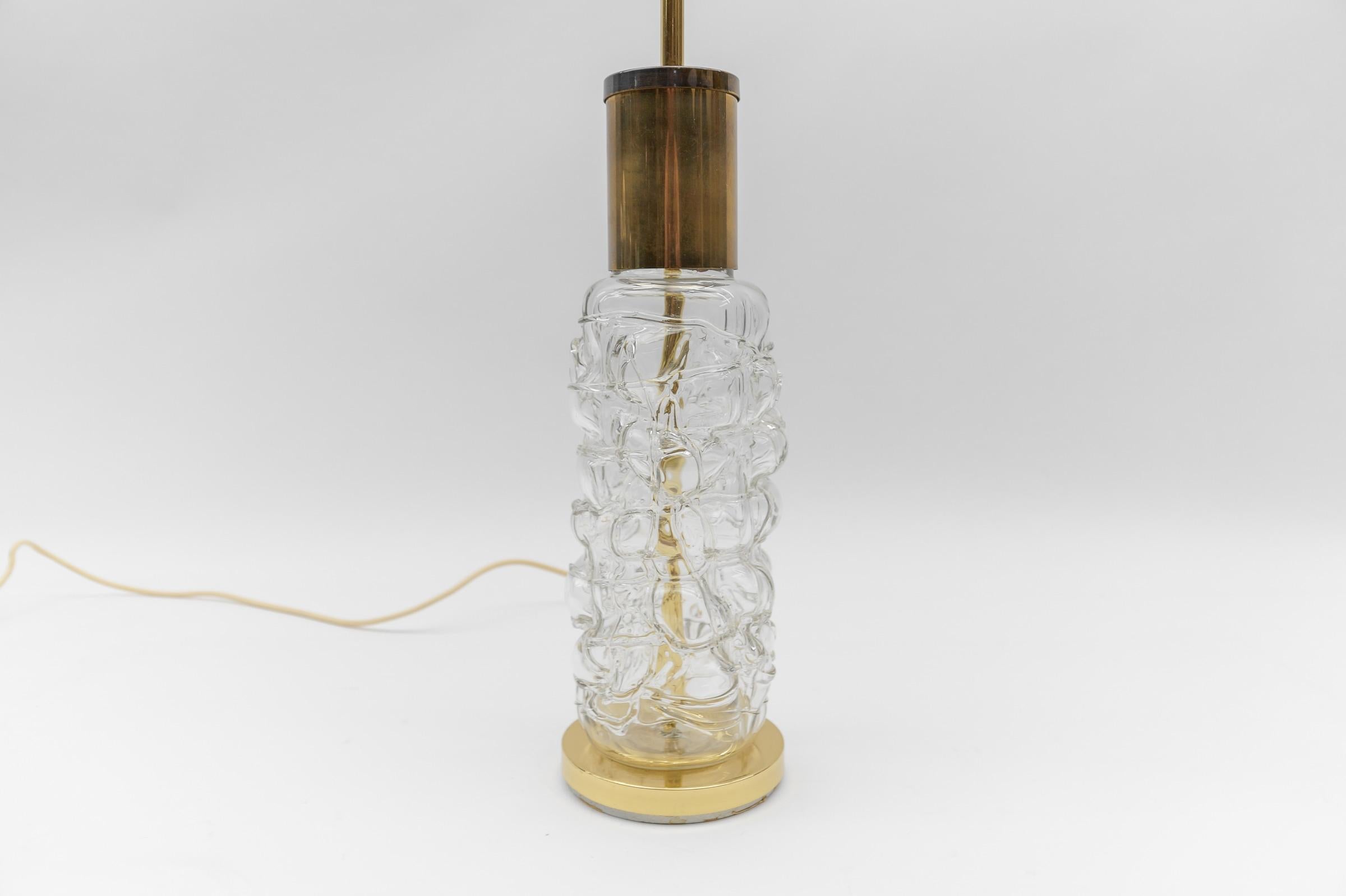 Mid-20th Century Mid Century Modern Brass & Bubble Glass Table Lamp Base, 1960s Germany For Sale