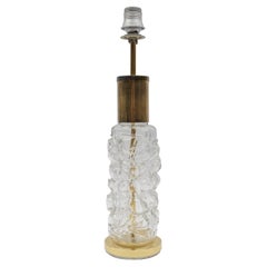 Mid Century Modern Brass & Bubble Glass Table Lamp Base, 1960s Germany