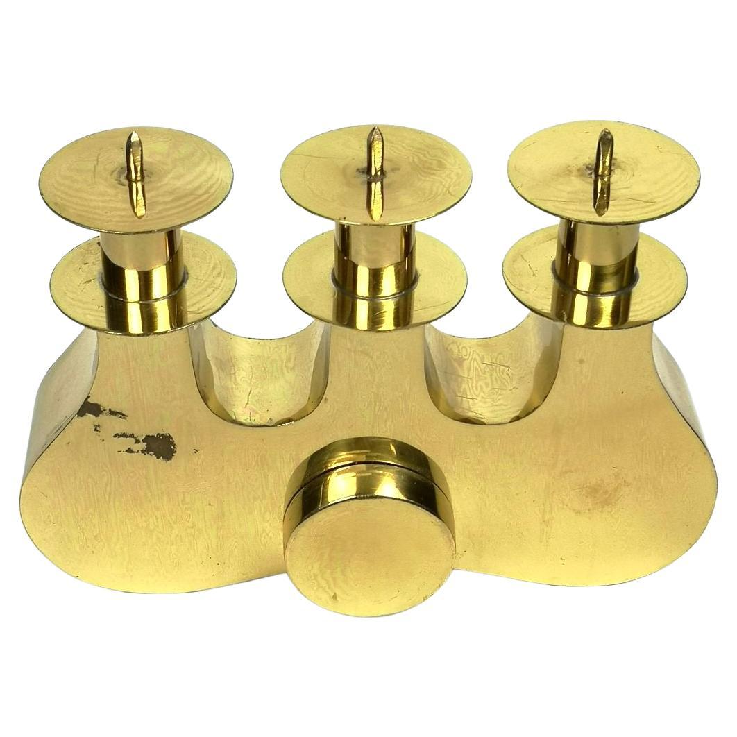 Mid-century modern brass candelabra, 1960's (50225)