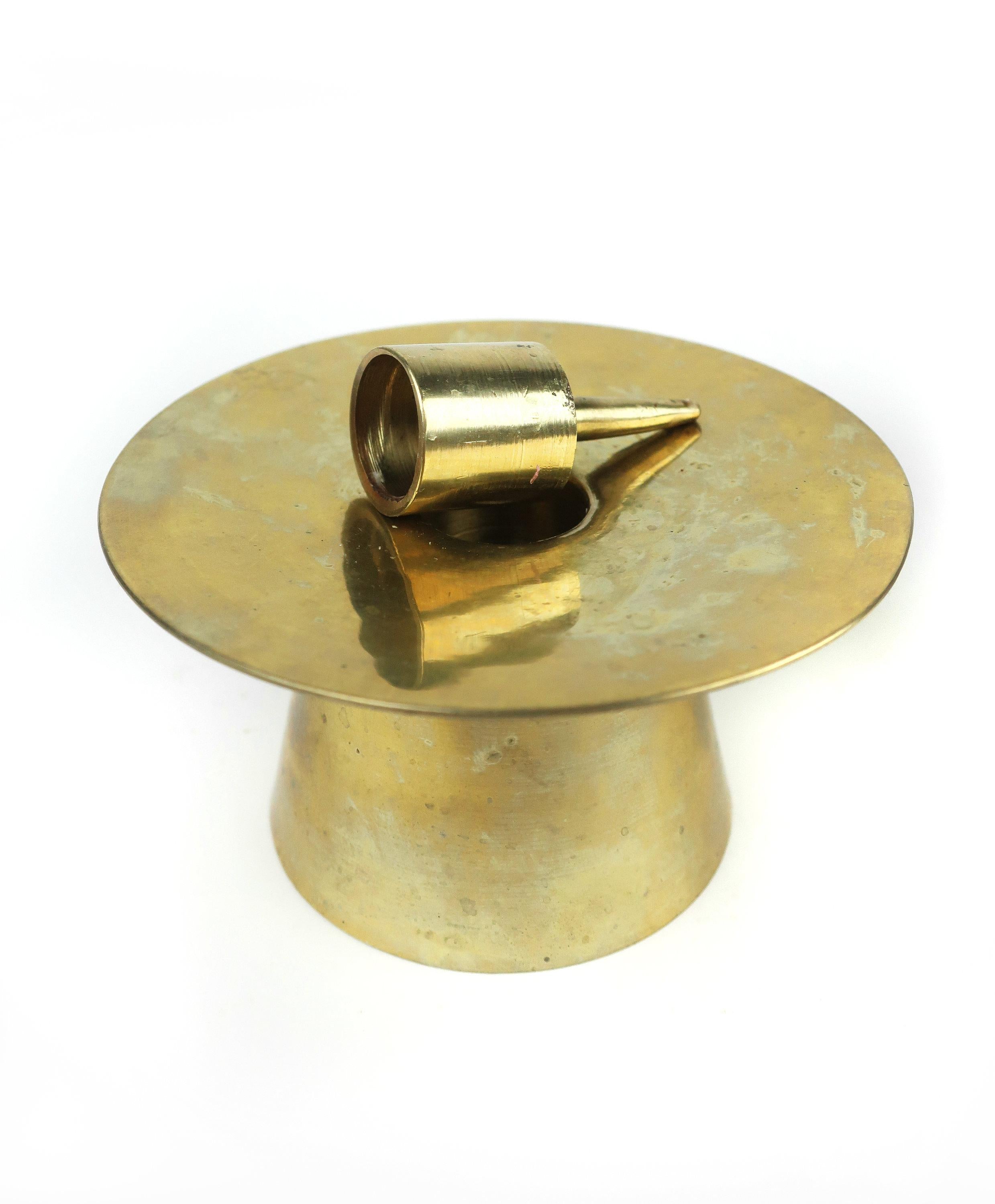 Mid-Century Modern Brass Candleholders 1