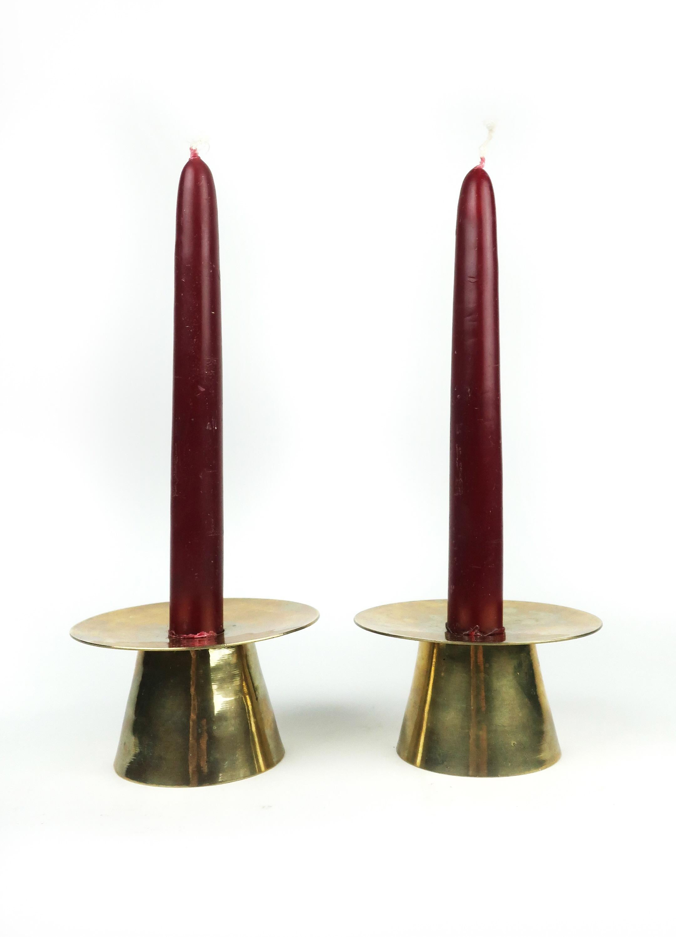 Mid-Century Modern Brass Candleholders 2