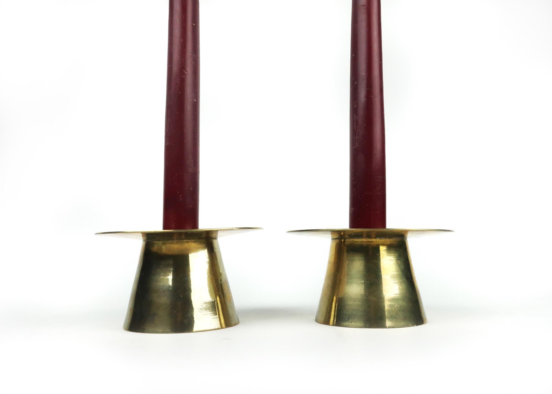 Mid-Century Modern Brass Candleholders 3