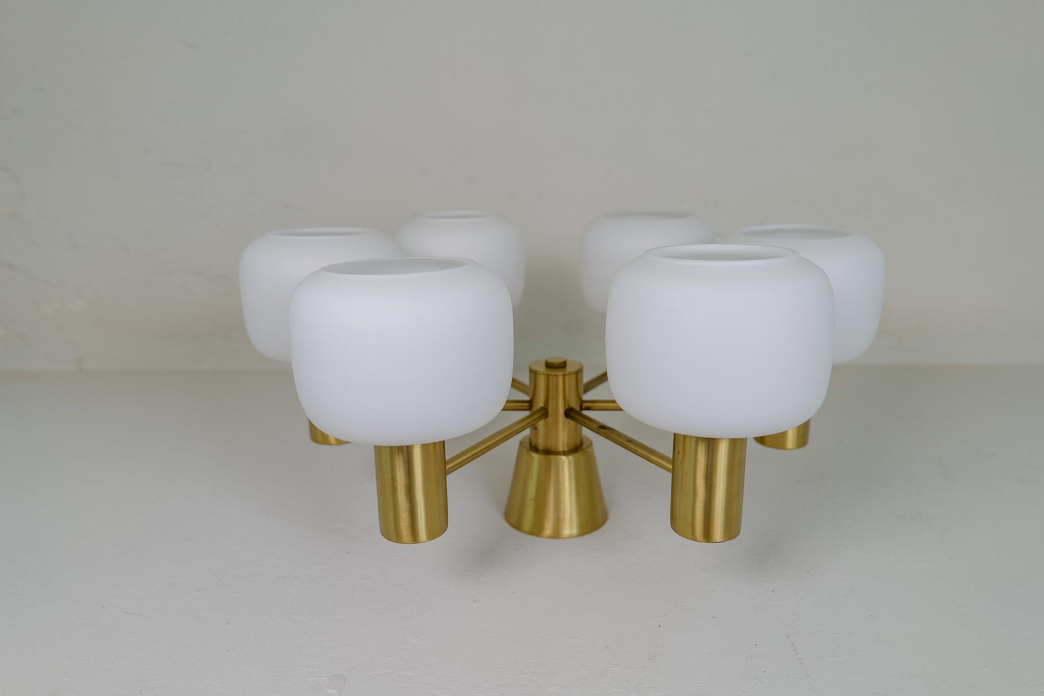 Mid-20th Century Mid-Century Modern Brass Ceiling Fixture ASEA Sweden, 1950s For Sale