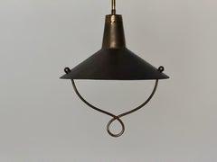 Plafonnier en laiton moderne du milieu du siècle, années 1950, Italie