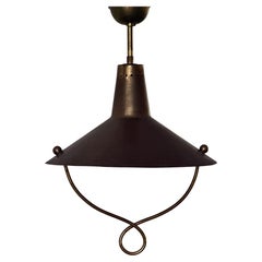 Plafonnier en laiton moderne du milieu du siècle, années 1950, Italie