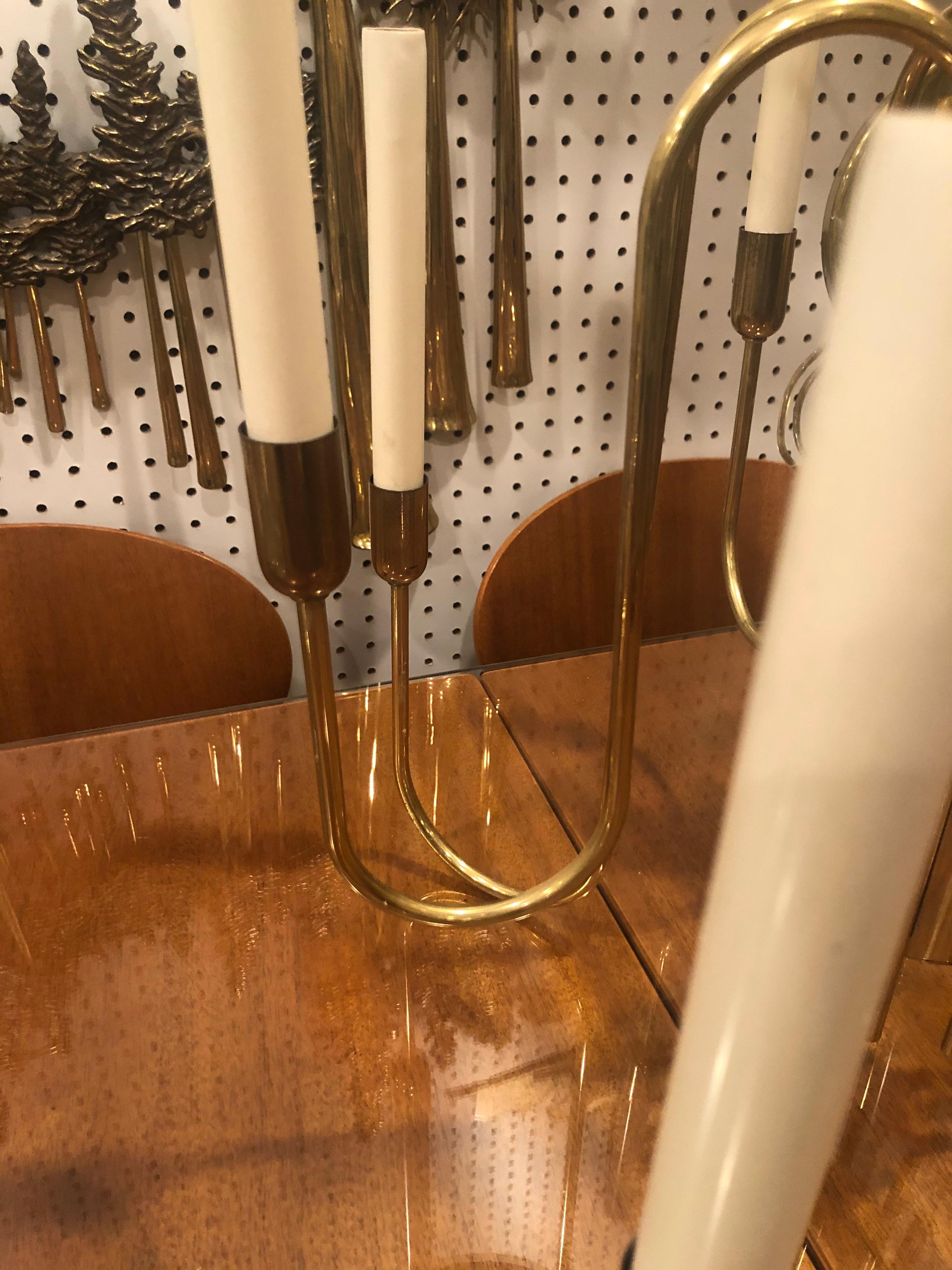 Mid-Century Modern Brass Chandelier Attributed to Tommi Parzinger For Sale 11
