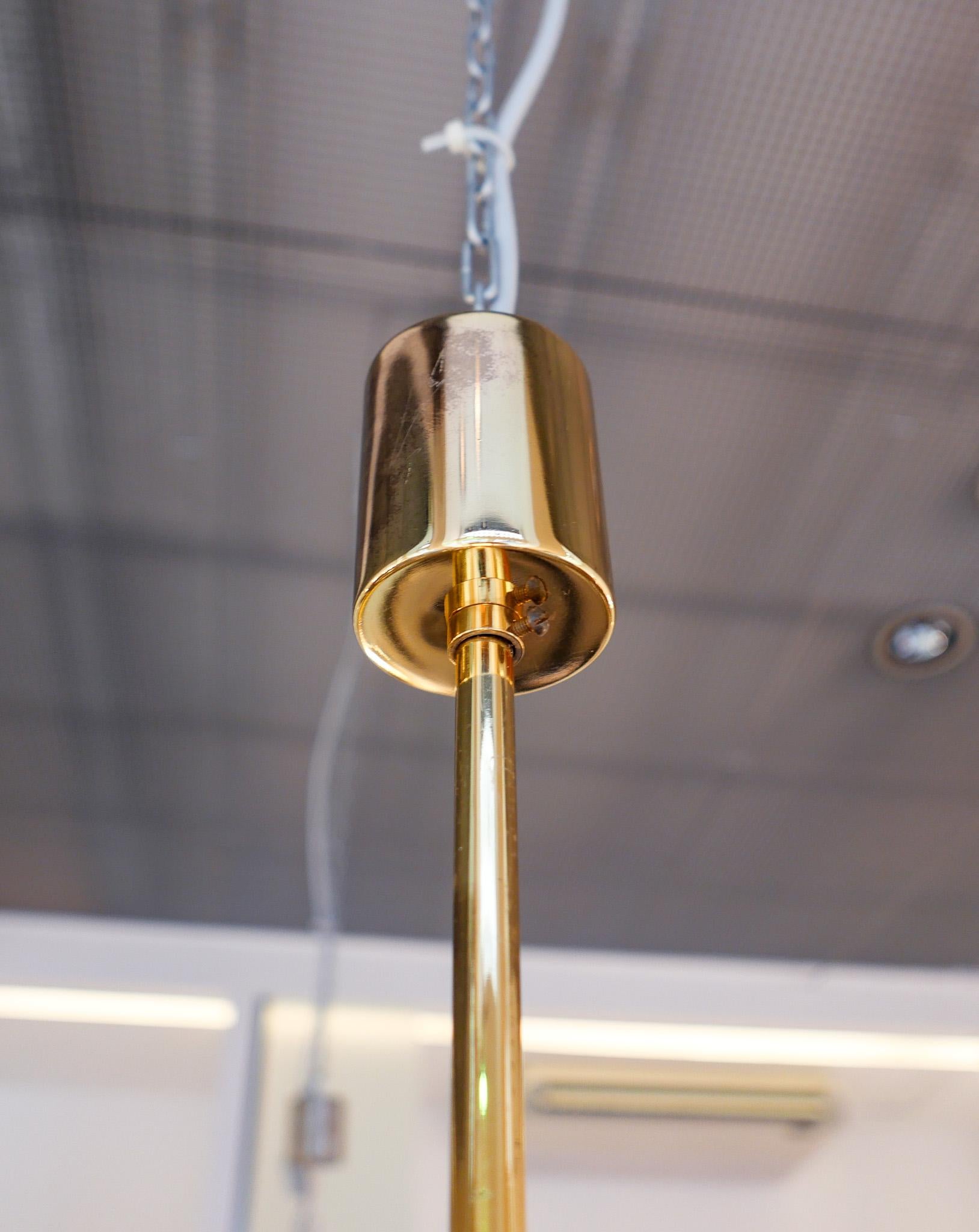 Mid-Century Modern Brass Chandelier by Gaetano Sciolari, Italy, 1970s For Sale 13