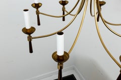 Mid-Century Modern Brass Chandelier