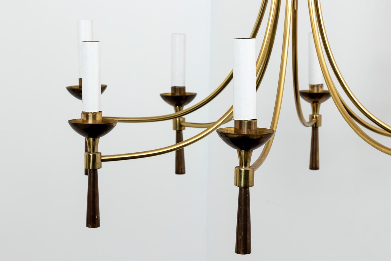 mid century modern brass chandelier