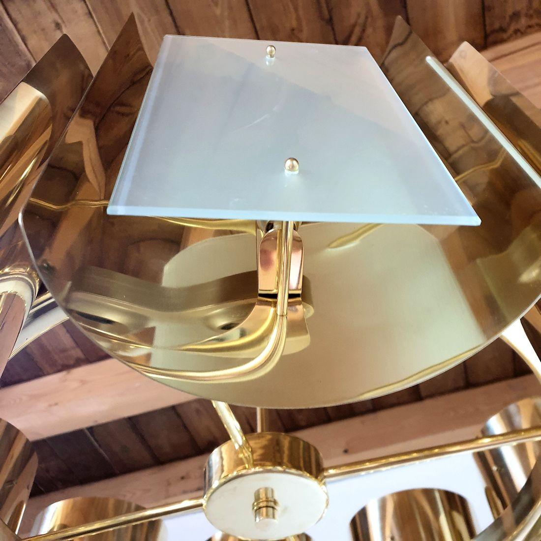 Lampadario in ottone del Mid Century Modern, Italia in vendita 3