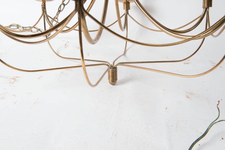 Mid-Century Modern Brass Chandelier, Tommi Parzinger style For Sale 3