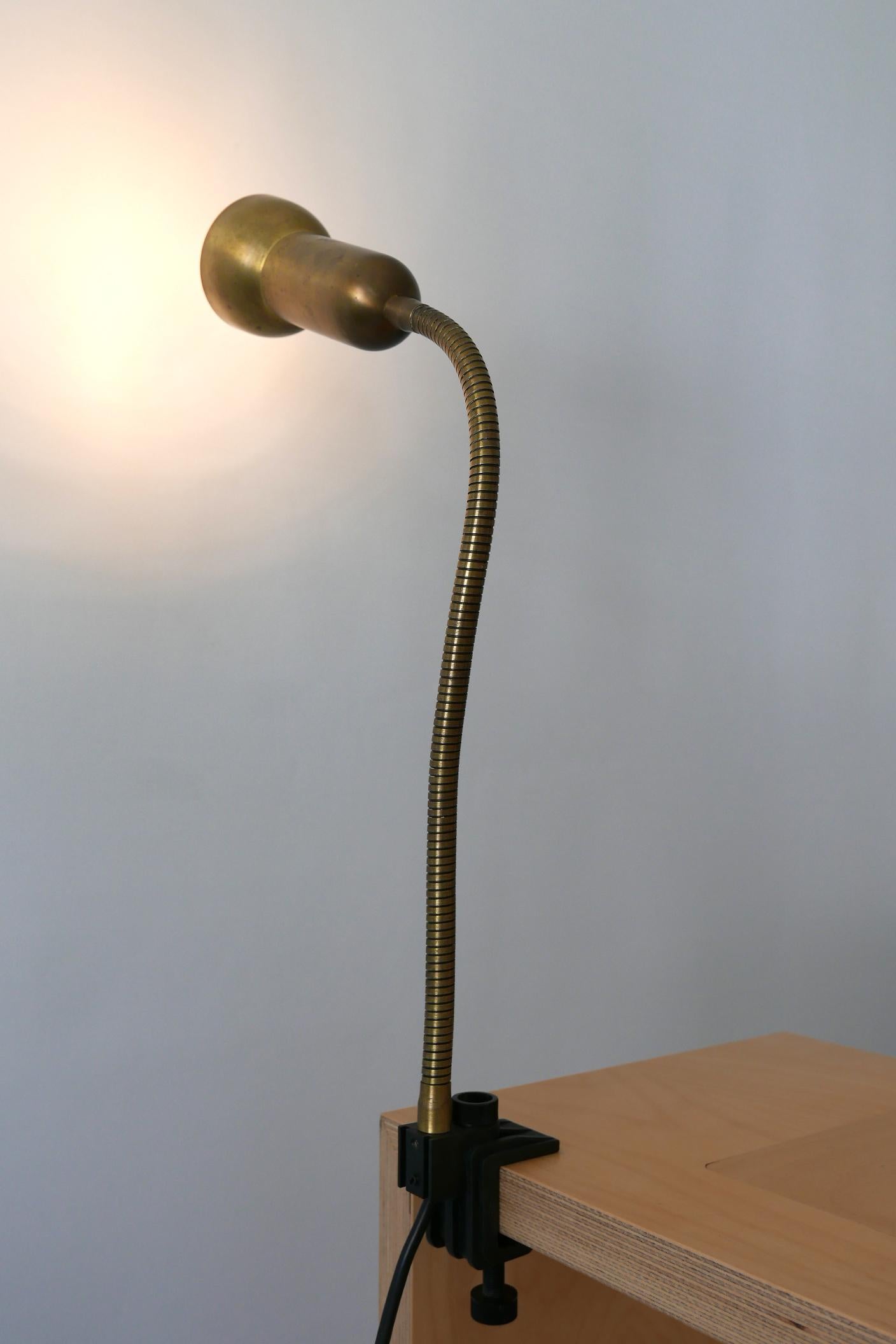Mid-Century Modern Brass Clamp Table Lamp by Gebrüder Cosack, 1970s, Germany 8