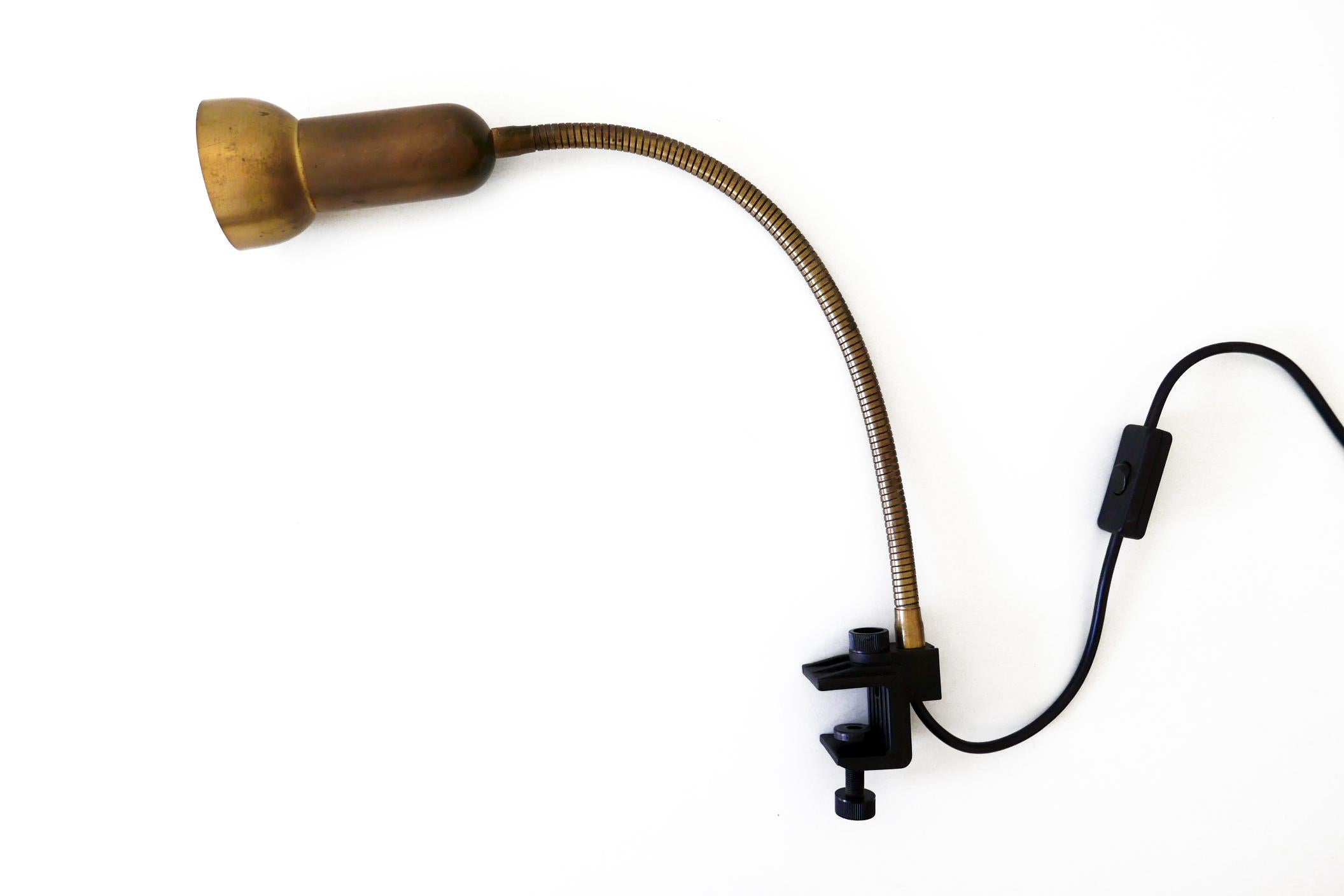 Mid-Century Modern Brass Clamp Table Lamp by Gebrüder Cosack, 1970s, Germany 14