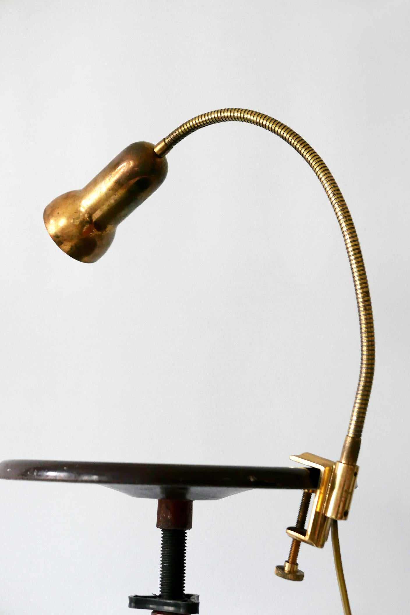 French Mid-Century Modern Brass Clamp Table Lamp by Gebrüder Cosack, 1970s, Germany