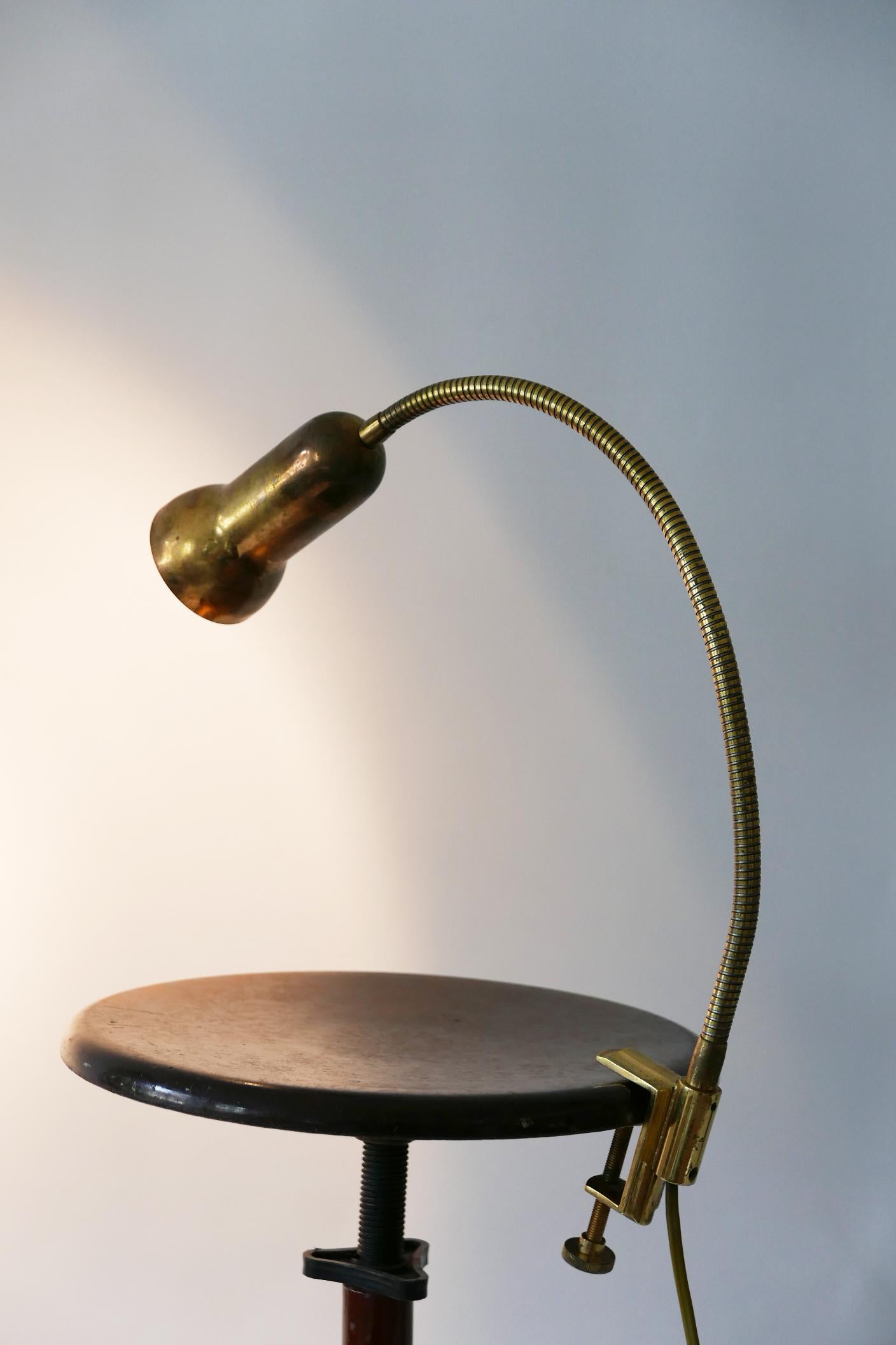 Late 20th Century Mid-Century Modern Brass Clamp Table Lamp by Gebrüder Cosack, 1970s, Germany