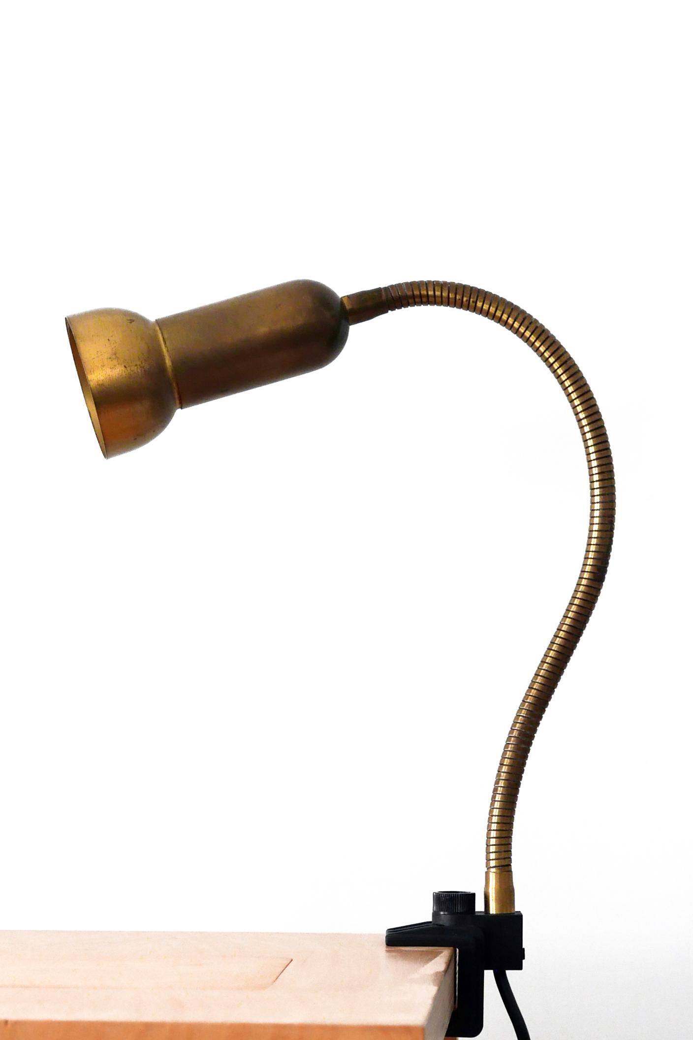 Late 20th Century Mid-Century Modern Brass Clamp Table Lamp by Gebrüder Cosack, 1970s, Germany