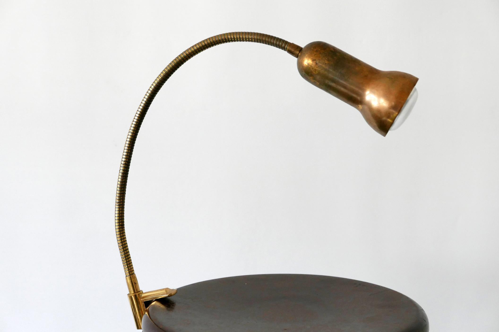 Mid-Century Modern Brass Clamp Table Lamp by Gebrüder Cosack, 1970s, Germany 1