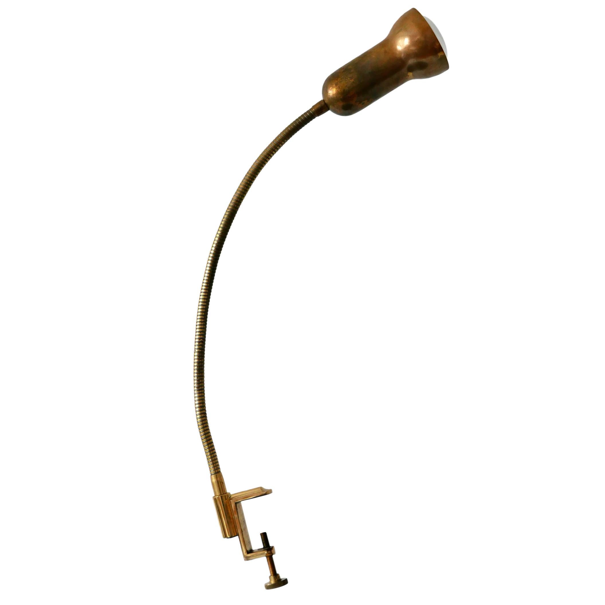 Mid-Century Modern Brass Clamp Table Lamp by Gebrüder Cosack, 1970s, Germany