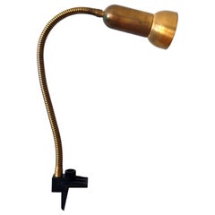 Mid-Century Modern Brass Clamp Table Lamp by Gebrüder Cosack, 1970s, Germany