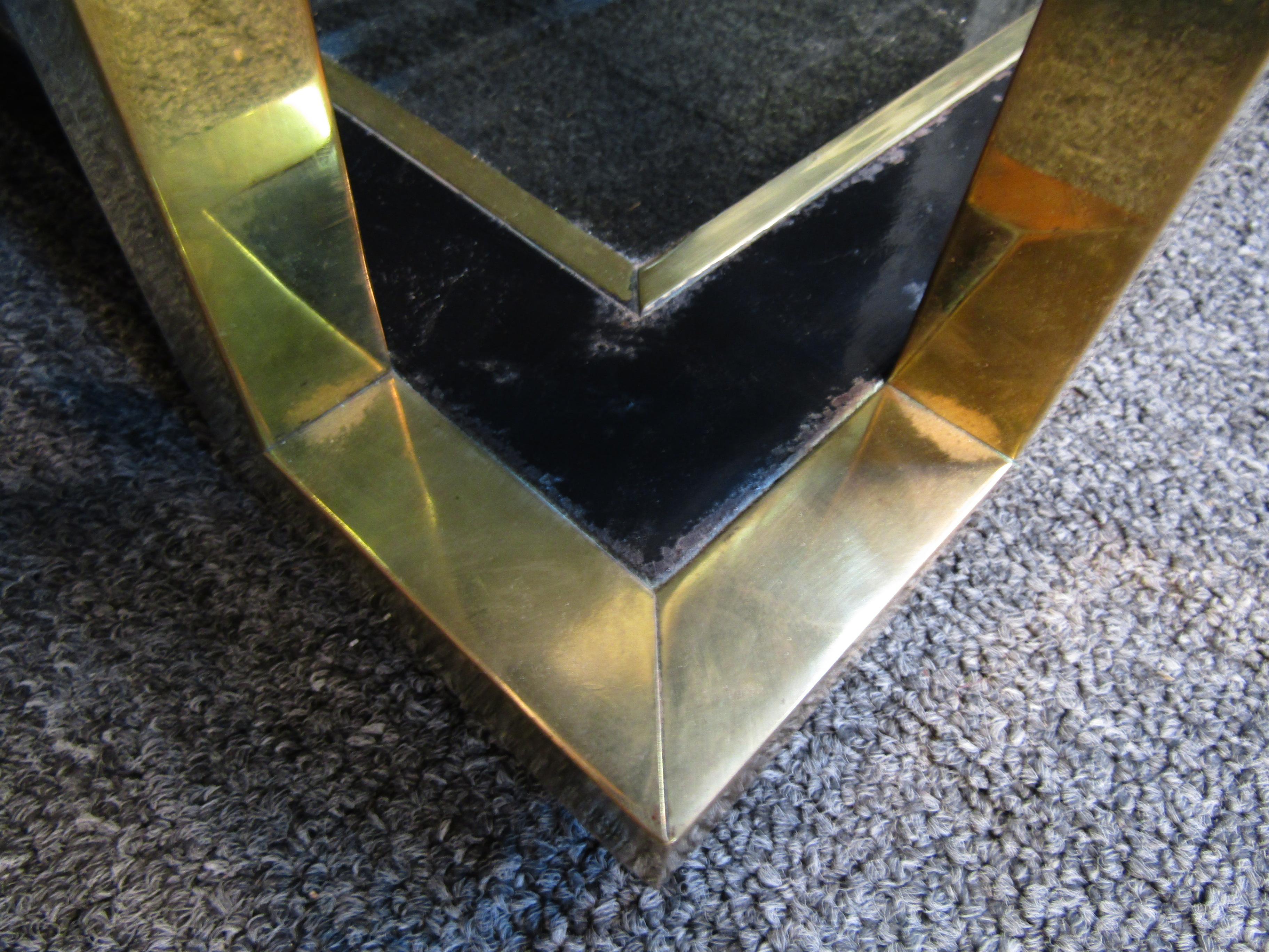 Mid-Century Modern Brass Coffee Table For Sale 4