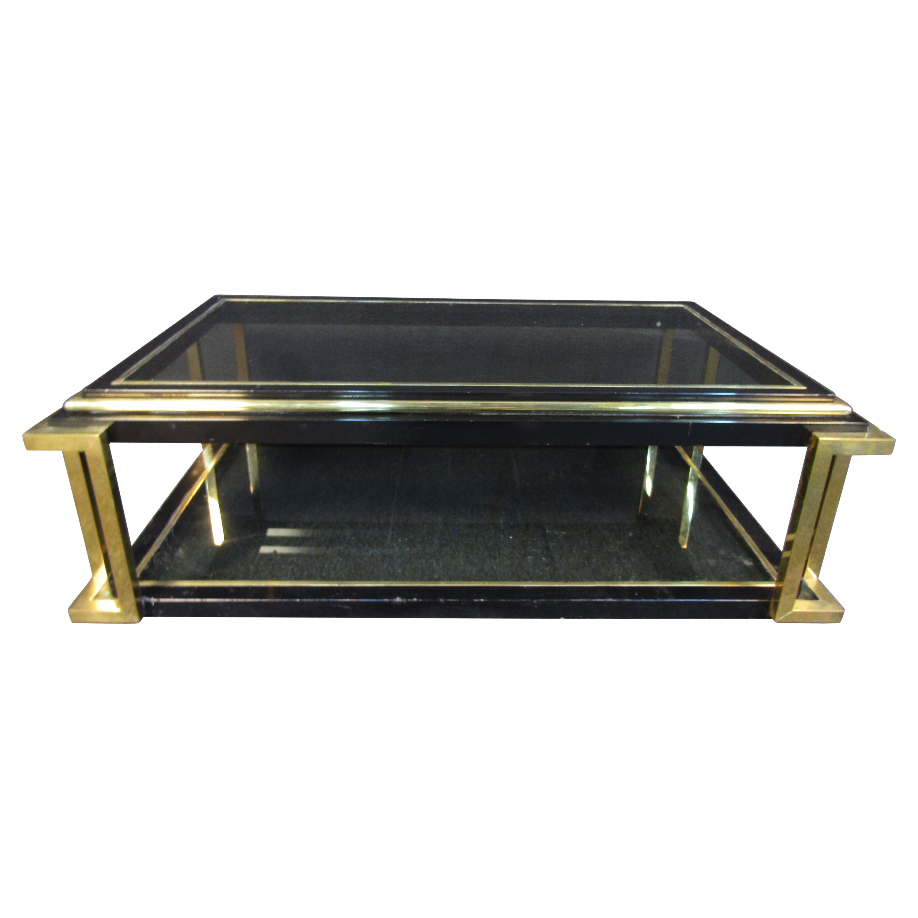 Mesa baja de latón moderna de mediados de siglo