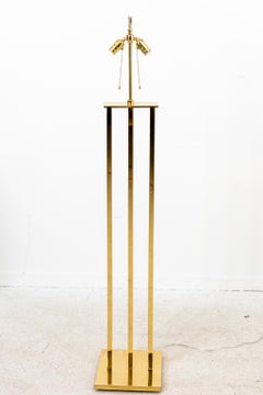 Mid-Century Modern Brass Column Floor Lamp