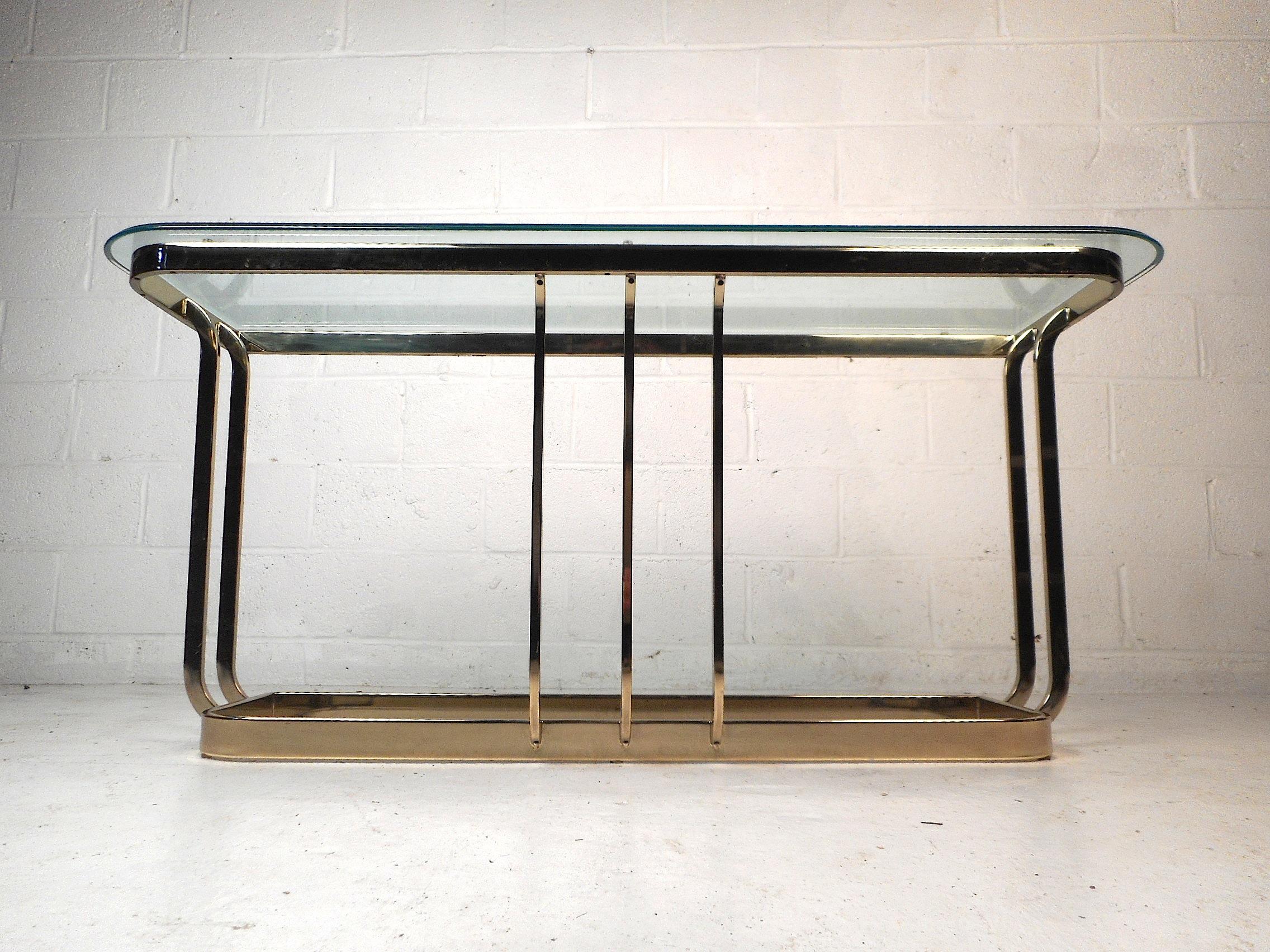 Late 20th Century Mid-Century Modern Brass Console Table