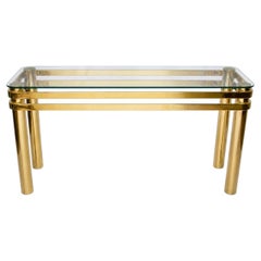 Mid-Century Modern Brass Console Table