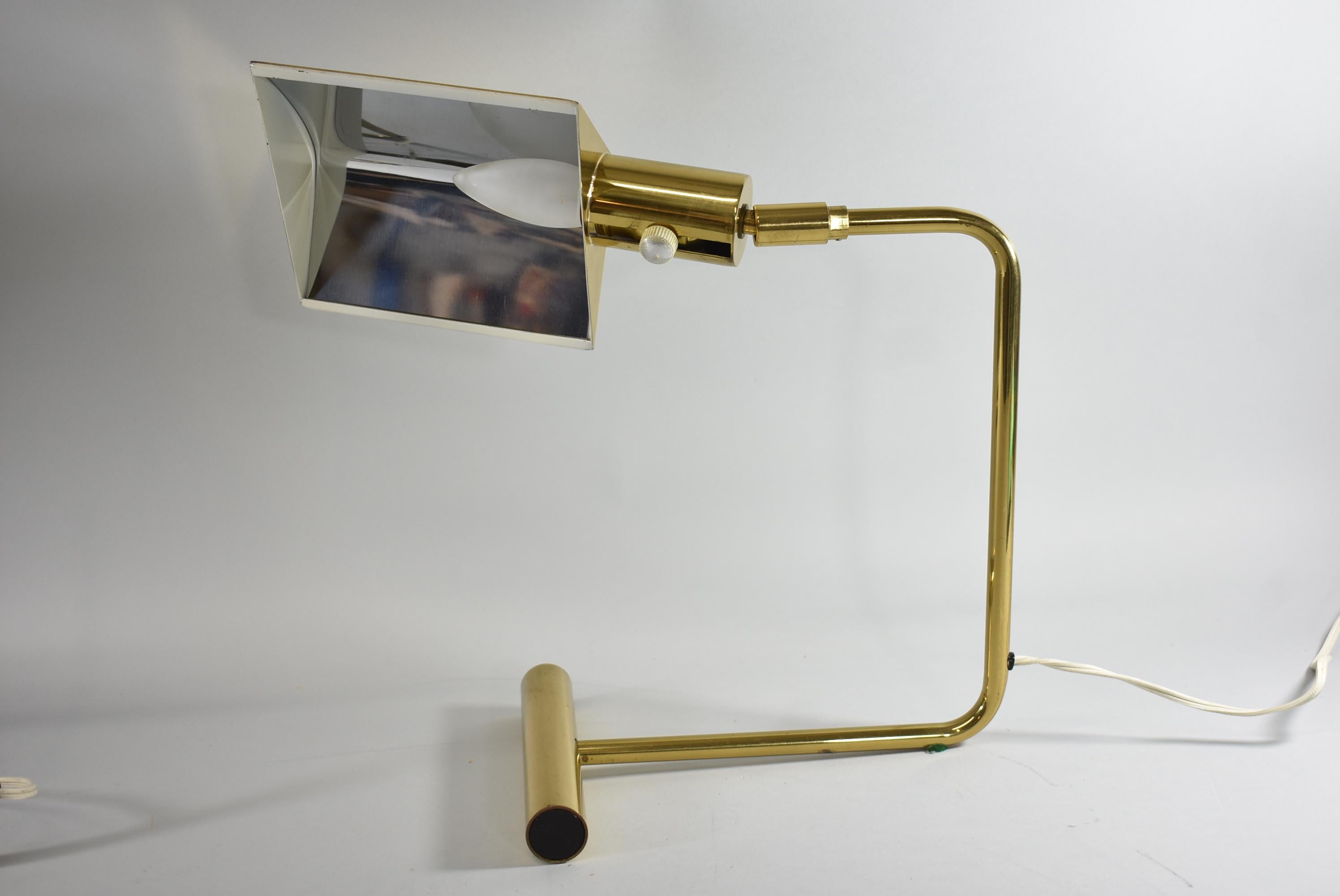American Mid-Century Modern Brass Desk Lamp by Koch & Lowy