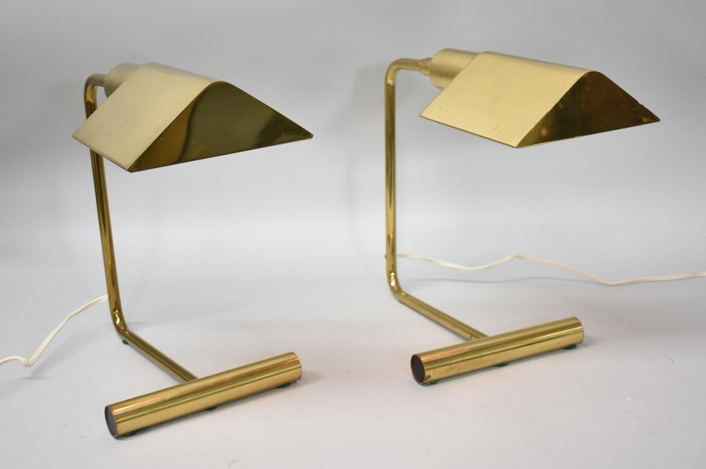 Mid-Century Modern Brass Desk Lamp by Koch & Lowy 1